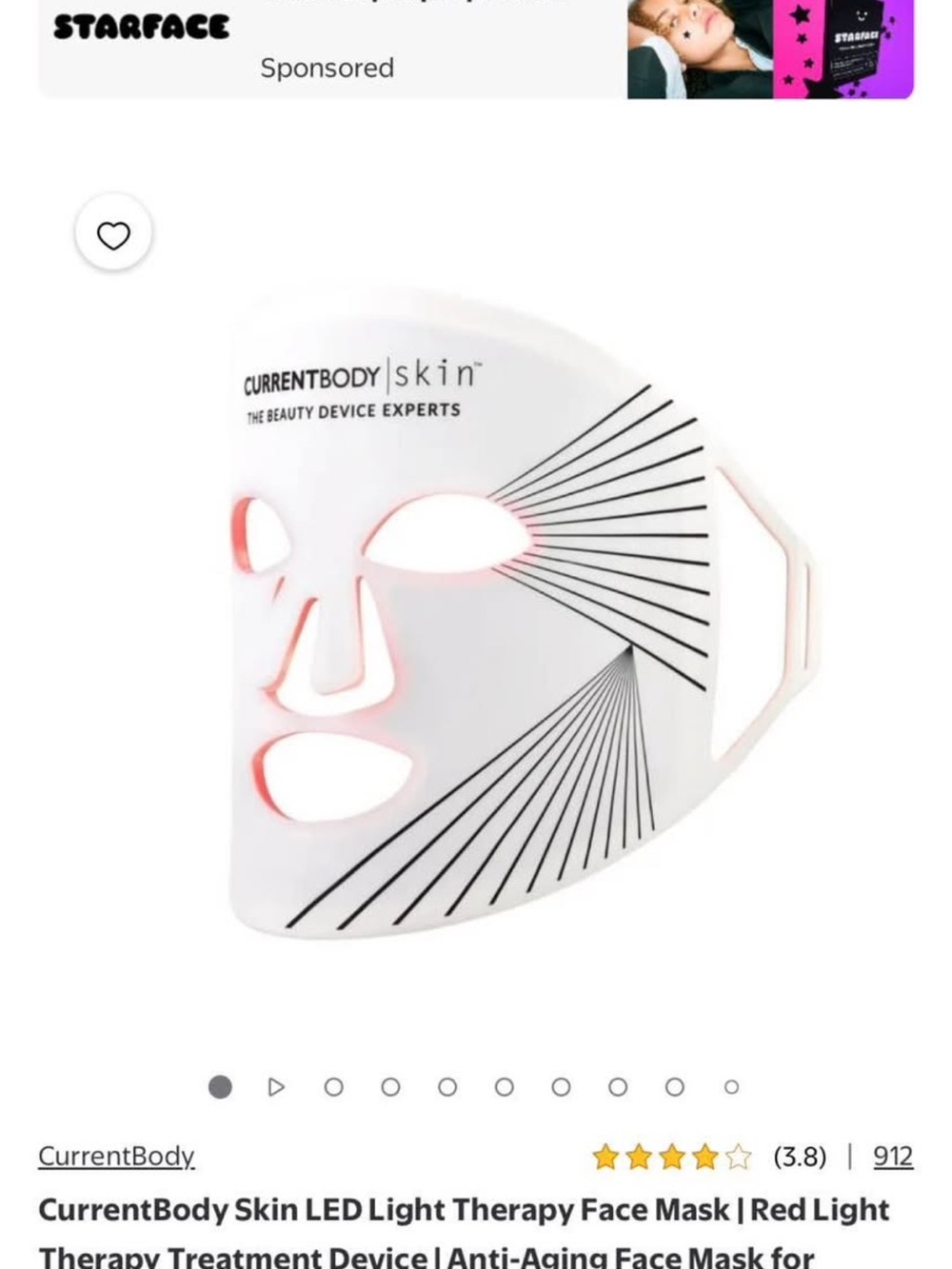 CurrentBody Skin LED Light Therapy Mask — White with Pink Accents